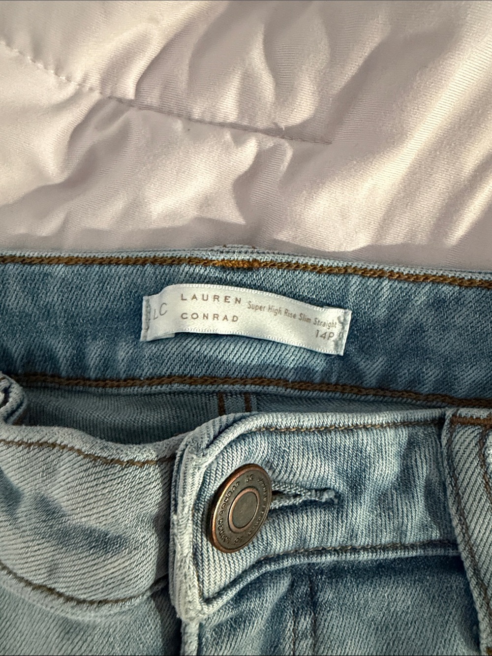 LC Lauren Conrad Light Wash High Rise Slim Straight Jeans